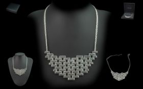 Georg Jensen Stunning Designed ' Aria ' Sterling Silver Necklace with Georg Jensen Display Box,