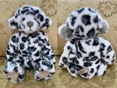 Charlie Bear 'Akhuti' Limited Edition 4000. Bear in plush fur with black and white leopard