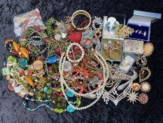 Large Quantity of Quality Costume Jewellery, comprising brooches set with crystal, pearls,