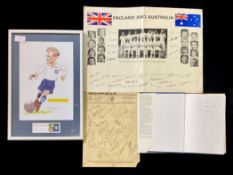 Sporting Interest - Collection of Autographs, including framed caricature of Tom Finney, signed,