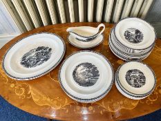 Wedgwood 'Barlaston' Dinner Service, comprising 2 x 13'' platters, 6 x 10'' plates, 9 x 9''