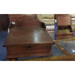 A Victorian Mahogany Clerks Writing Slope with shaped gallery top with a hinged slope. Width 17