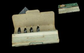 Four 'Selector Nib' Fountain Pen Units, medium, in original package, by Scroll Pens Ltd.