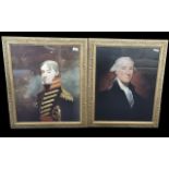 Two Framed Prints, Depicting General John R Fenwick and George Washington, mounted, glazed and