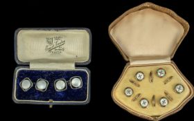 Antique Shirt Buttons and Art Deco Cufflinks in original cases, comprising beautiful enamel and