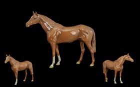 Beswick Hand Painted Large Horse Figure ' Large Racehorse ' Chestnut Colour way. Model No 1564.