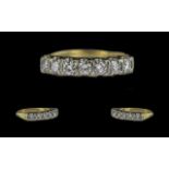 Ladies 18ct Gold Attractive 7 Stone Diamond Set Ring, marked 18ct to shank. the seven round