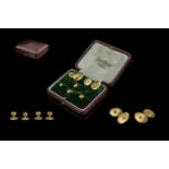 Victorian Period 1837 - 1901 Superb Gents Boxed Set of 18ct Gold Cufflinks and Studs Set with