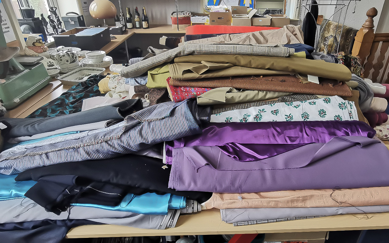 Haberdashery Interest - Huge Collection of Unused Rolls of High Quality Fabric, including wool, - Image 3 of 3