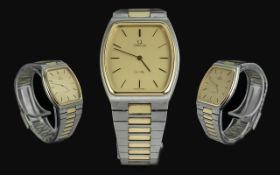 c.1980 Omega De Ville Watch. A Very Attractive Bimetallic Watch with Crownless Caliber, 1365