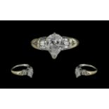 Ladies 18ct White Gold Diamond Set Ring Set with a Single Pear Shaped Diamond at the Centre of