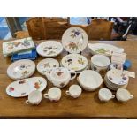 Quantity of Royal Worcester 'Evesham' Porcelain, comprising tea pot, cake stand, four cups,