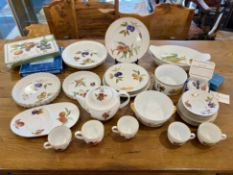 Quantity of Royal Worcester 'Evesham' Porcelain, comprising tea pot, cake stand, four cups,