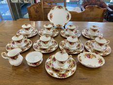 Large Collection of Royal Albert 'Old Country Roses' Tea Ware comprising 9 cups, 9 saucers, 9 cake