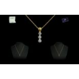 Ladies 14k Yellow Gold Diamond Pendant and Necklace. Comes In Original Box and The Jewellery Channel