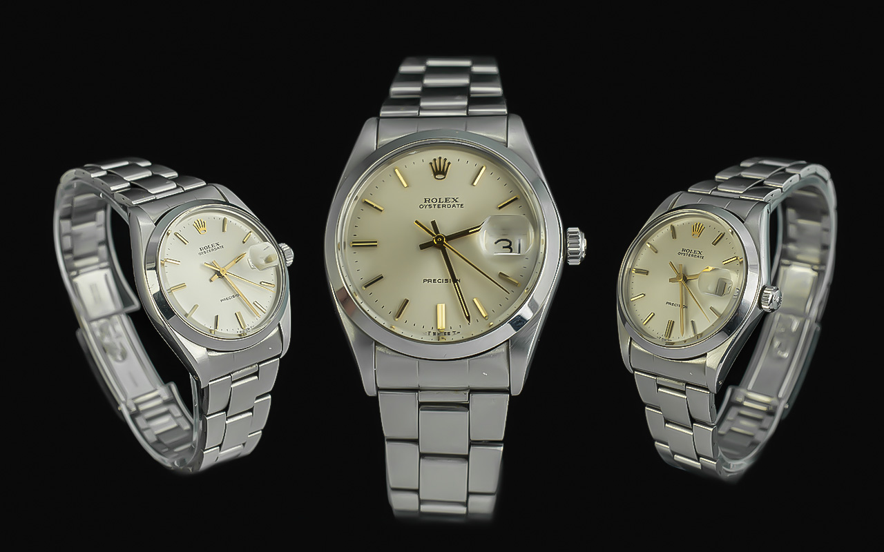 Rolex - Oyster Date Precision Gents Stainless Steel Wrist Watch. c.1960's. No 357 to Lugs. Ref No