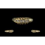Edwardian Period 1902 - 1910 18ct Gold 5 Stone Diamond Set Ring, Gallery Setting. Full Hallmark to