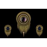 Victorian Mid Period High Fashion Superb Quality 18ct Gold Large and Impressive Circular Amethyst