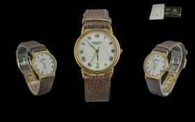 Raymond Weil Gentleman's Watch, in original wallet and papers. White patterned face with Roman