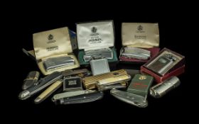 Interesting lot comprising vintage lighters including 4 boxed Ronsons (10 in total) and a collection
