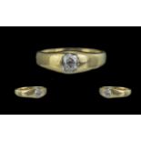 18ct Yellow Gold - Pleasing Quality Single Stone Diamond Set Ring. The Faceted Diamond of