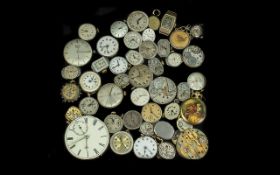 A Collection of Watch Movement Parts to include Avia, Helvetia, Hirco, trebex, Accurist, Tissot,