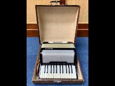 Sorrento Accordion, German made, in fitted case with handle.