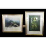 David Shepherd Print of Pandas, mounted framed and glazed, print measures 20'' x 24'', overall