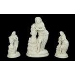 Antique Parian Figure Group. Large Parian Figure of a Lady Scantly Dressed, Superior Detail and