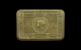 WWI Princess Mary Christmas 1914 Brass Tin. A Genuine WW1 Princess Mary Christmas 1914 Brass Gift