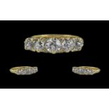 18ct Gold Superb Quality 5 Stone Diamond Set Ring, gallery setting, full hallmarked to shank; the