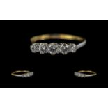 Ladies 18ct Gold 5 Stone Diamond Set Ring. Marked 18ct to Shank. The Five Round Faceted Diamonds