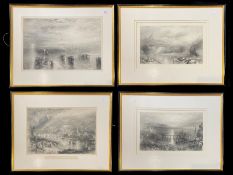 Four J M W Turner Prints, all mounted, f