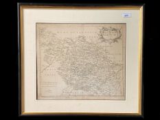 Vintage Framed Map of West Riding, Yorks