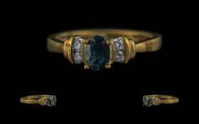 Ladies - Attractive 9ct Gold Sapphire an