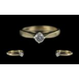 Ladies 18ct Gold Single Stone Diamond Se