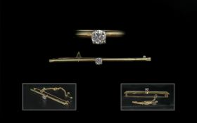 Antique Period 15ct Gold Diamond Set Bro