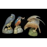 Three Spode Porcelain Bird Figurines, co