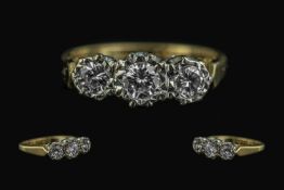 18ct Gold - Excellent 3 Stone Diamond Se