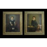 19th Century Pair of Oil Paintings Mount