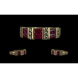 14ct Gold Attractive Ruby and Diamond Se