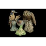 Three Spode Porcelain Bird Figurines, co