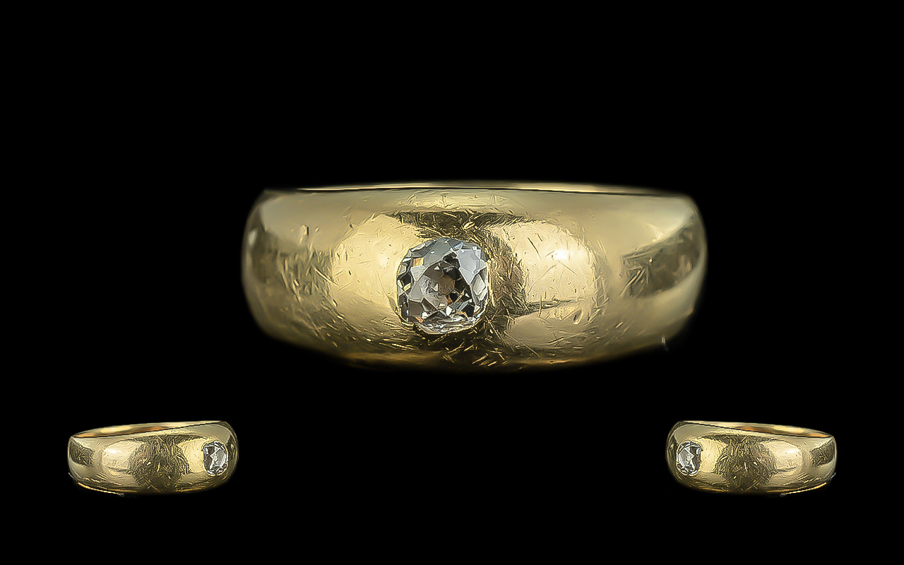 18ct Gold Gent's Gypsy Diamond Ring, bro