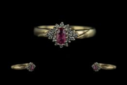 Ladies 9ct Gold Petite Ruby and Diamond