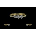 Ladies 18ct Gold 3 Stone Diamond Set Rin