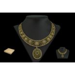 Indian 22ct Gold Gem Set Necklace & Pend