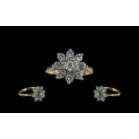 **WITHDRAWN** 9ct Gold Diamond Cluster Ring, flowerhea