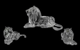 Swarovski S.C.S ' Inspiration Africa ' - Lion. With Box and Certificate. Approx Size 150 x 67 x 46