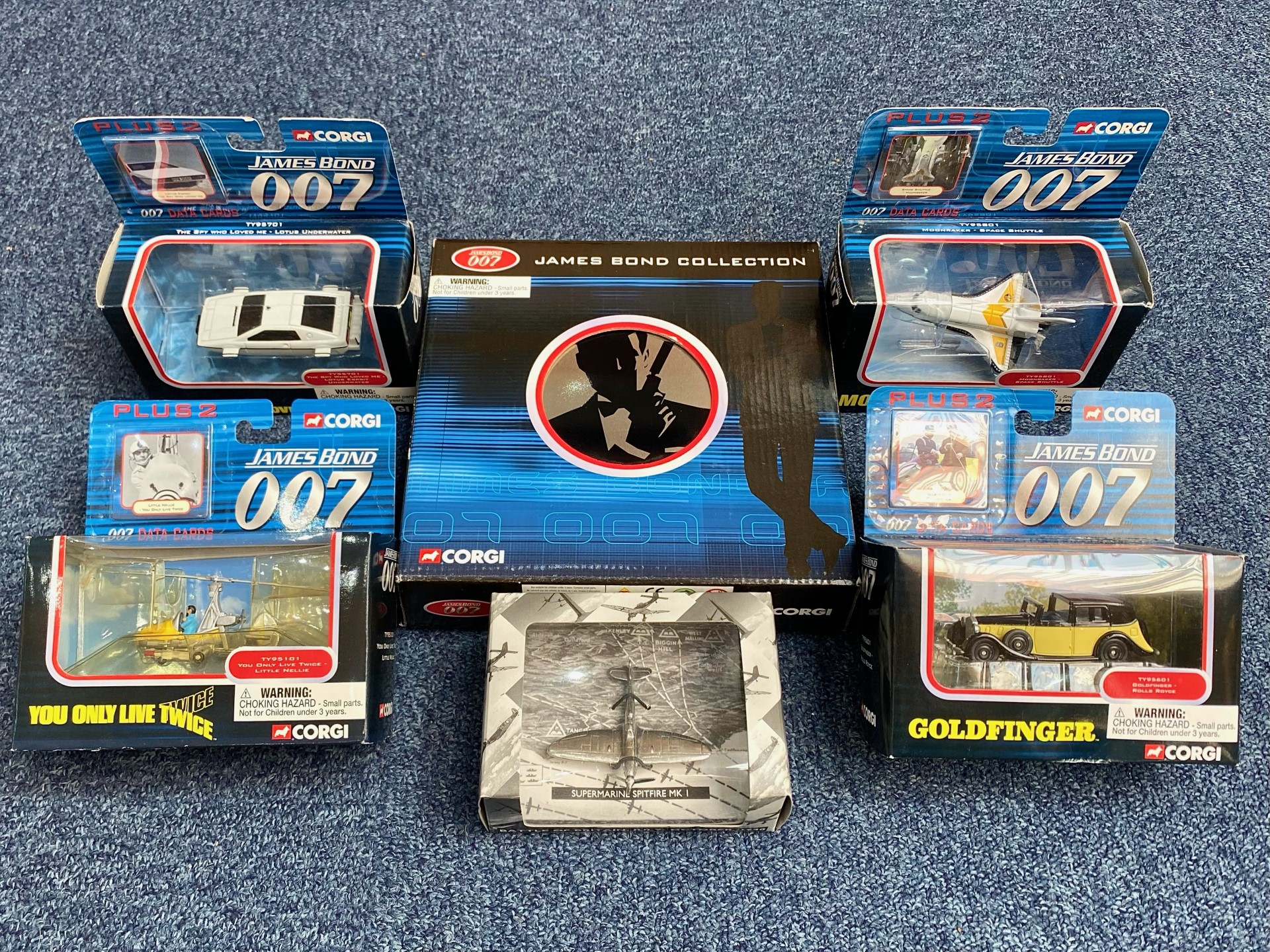 Corgi 007 Die Cast Model James Bond Collection, all boxed, comprising James Bond Film Canister Boxed