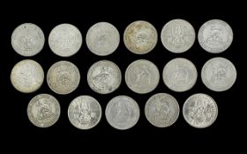 Selection of English Shillings, Various Dates and Conditions. Includes 1902 - 1, 1906 - 2, 1907 - 1,